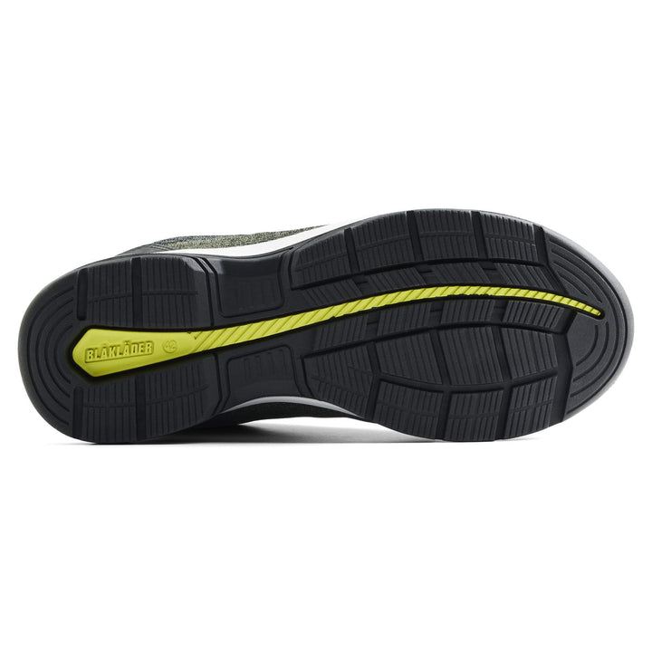 Blaklader 24380000 CRADLE S3L ESD Freelock Composite Toe Cap Safety Shoes Army Green/Yellow Rear #colour_army-green-yellow