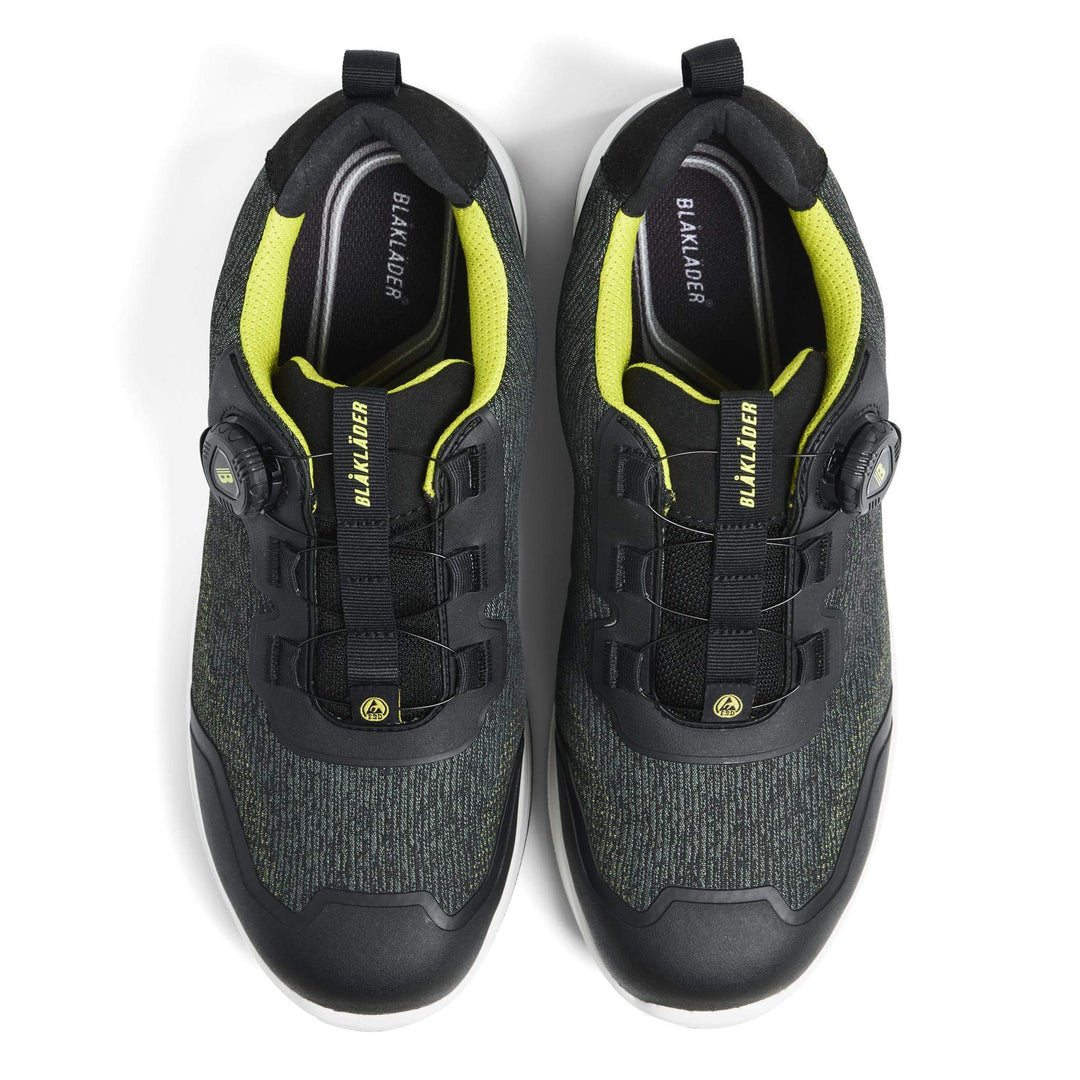 Blaklader 24380000 CRADLE S3L ESD Freelock Composite Toe Cap Safety Shoes Army Green/Yellow Right #colour_army-green-yellow