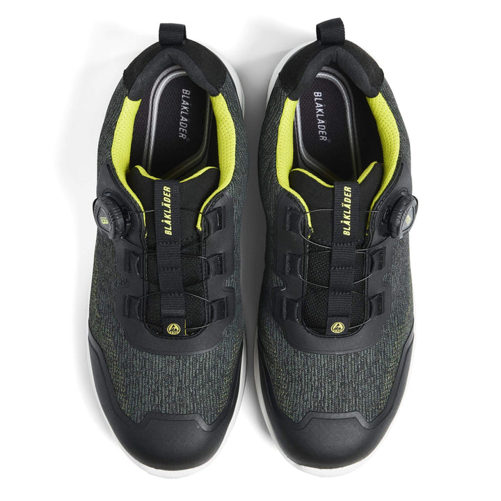 Blaklader 24380000 CRADLE S3L ESD Freelock Composite Toe Cap Safety Shoes Army Green/Yellow Right #colour_army-green-yellow