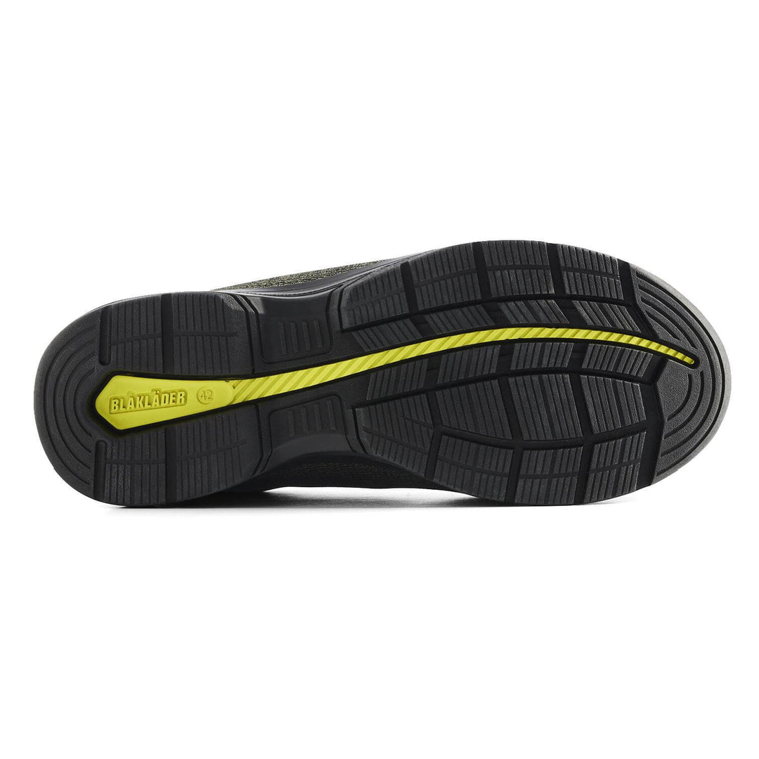 Blaklader 24380000 CRADLE S3L ESD Freelock Composite Toe Cap Safety Shoes Black/Hi-Vis Yellow Rear #colour_black-hi-vis-yellow