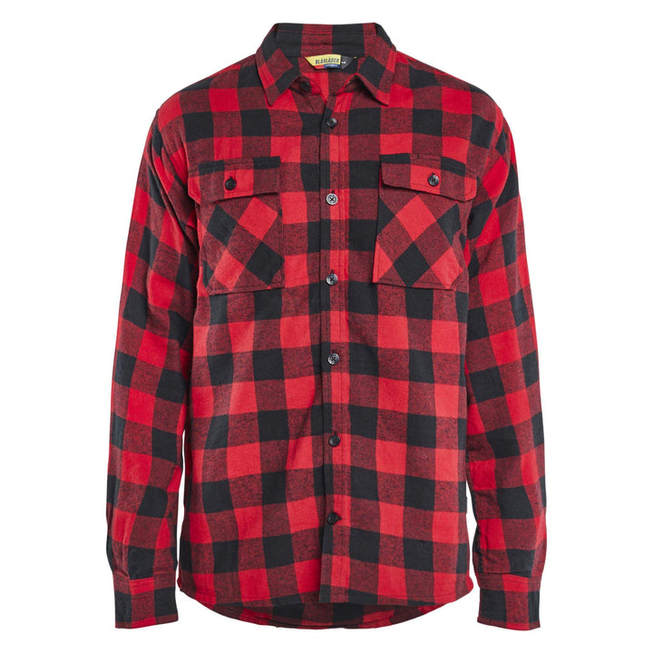Blaklader 32881168 Cotton Relaxed Fit Flannel Shirt Red/Black Main #colour_red-black