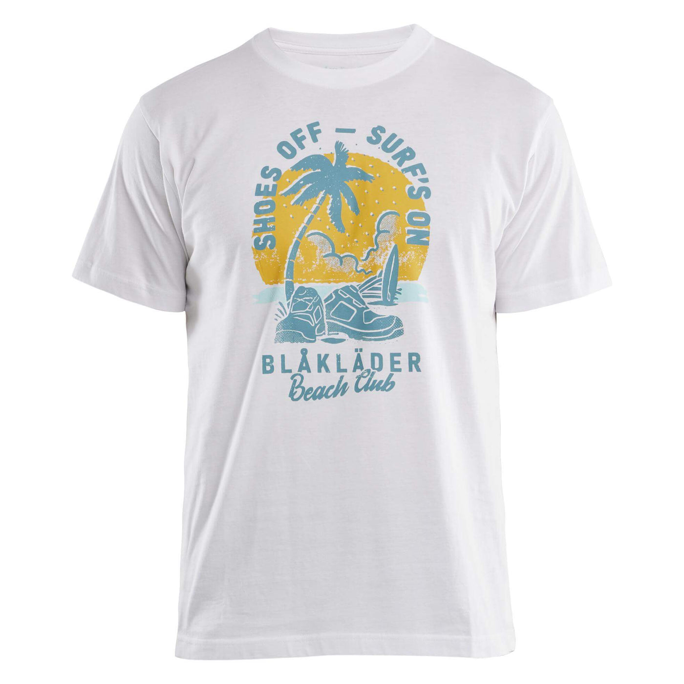 Blaklader 94181042 Cotton T-Shirt Blaklader Beach Club Print White Main #colour_white