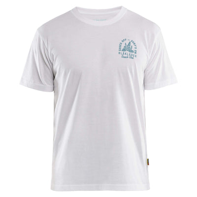 Blaklader 94191042 Cotton T-Shirt Blaklader Beach Club Print White Main #colour_white