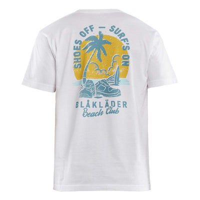 Blaklader 94191042 Cotton T-Shirt Blaklader Beach Club Print White Rear #colour_white