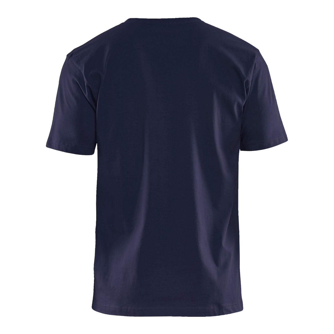 Blaklader 36021030 Cotton T-Shirt (Multipack of 10) Navy Blue Rear #colour_navy-blue