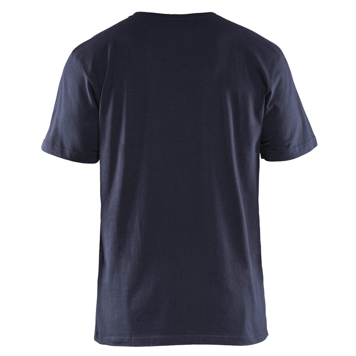Blaklader 36251042 Cotton T-Shirt (Multipack of 5) Dark Navy Blue Rear #colour_dark-navy-blue