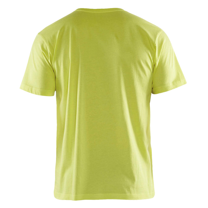 Blaklader 36251042 Cotton T-Shirt (Multipack of 5) Hi-Vis Yellow Rear #colour_hi-vis-yellow