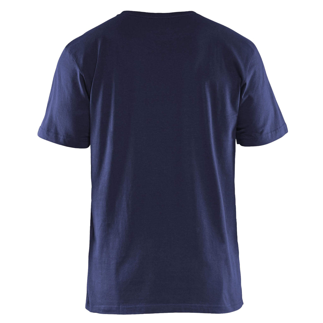 Blaklader 36251042 Cotton T-Shirt (Multipack of 5) Navy Blue Rear #colour_navy-blue