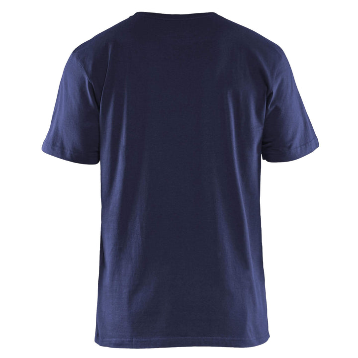 Blaklader 36251042 Cotton T-Shirt (Multipack of 5) Navy Blue Rear #colour_navy-blue