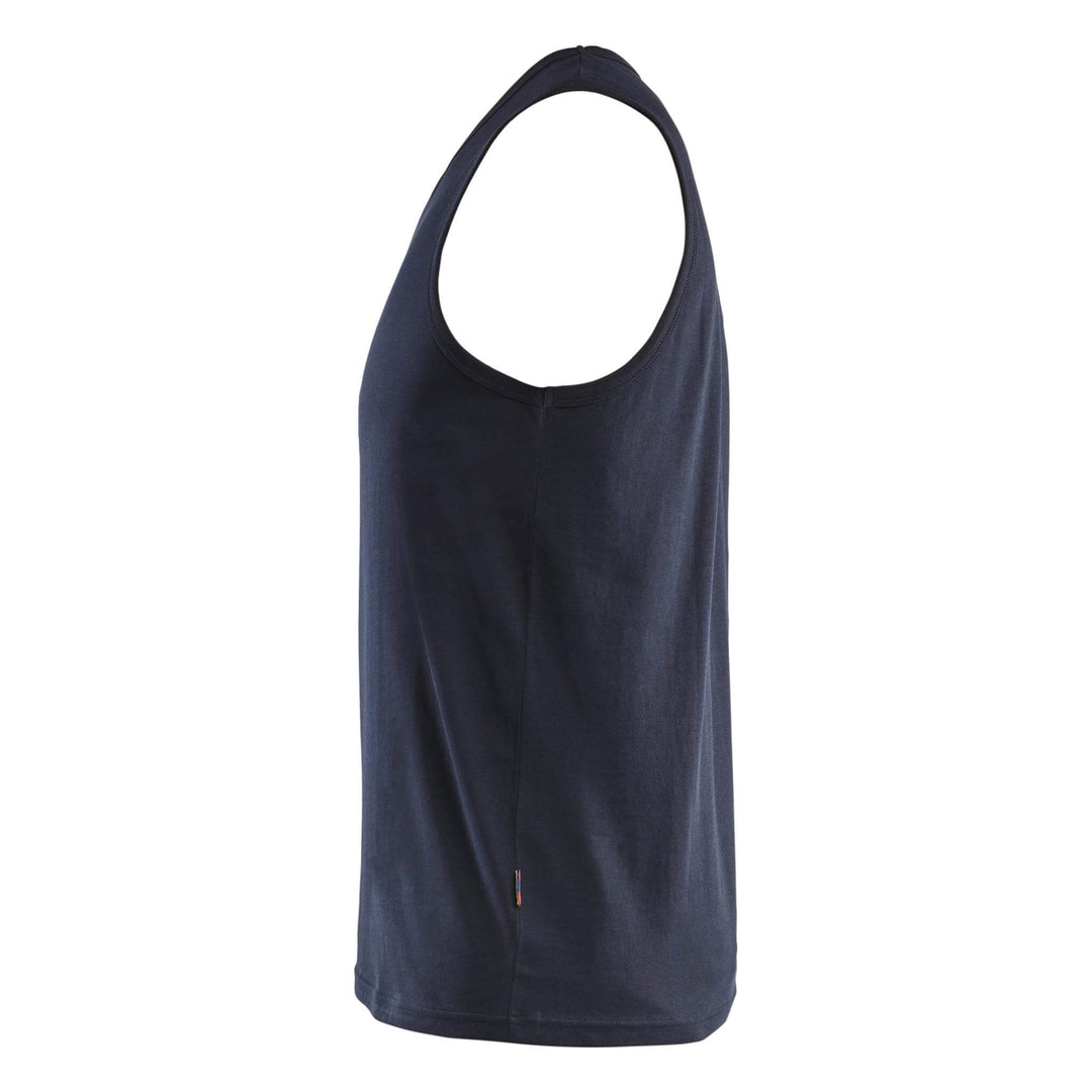 Blaklader 35111042 Cotton Tank Top Vest Dark Navy Blue Left #colour_dark-navy-blue