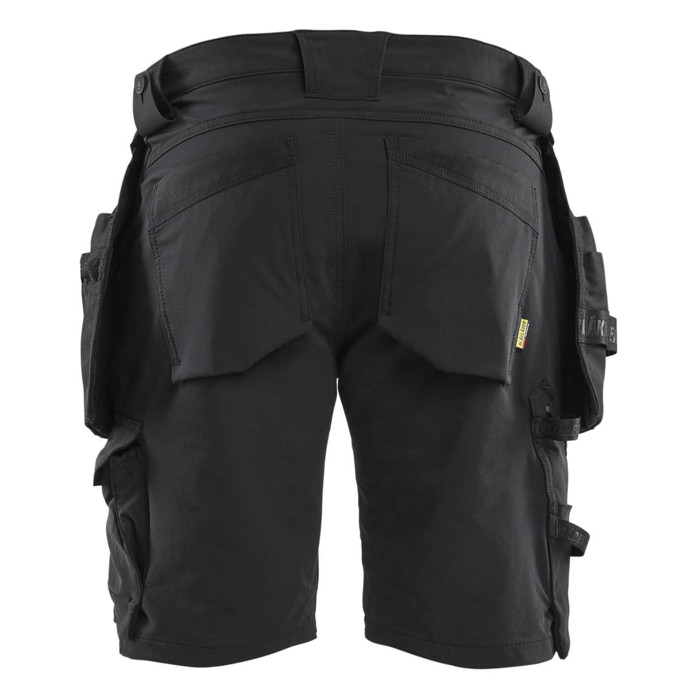 Blaklader 17021645 Craftsman Shorts 4-Way Stretch Black Rear #colour_black