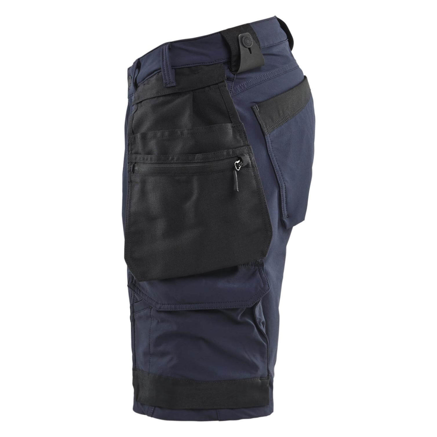 Blaklader 17021645 Craftsman Shorts 4-Way Stretch Dark Navy Blue/Black Left #colour_dark-navy-blue-black