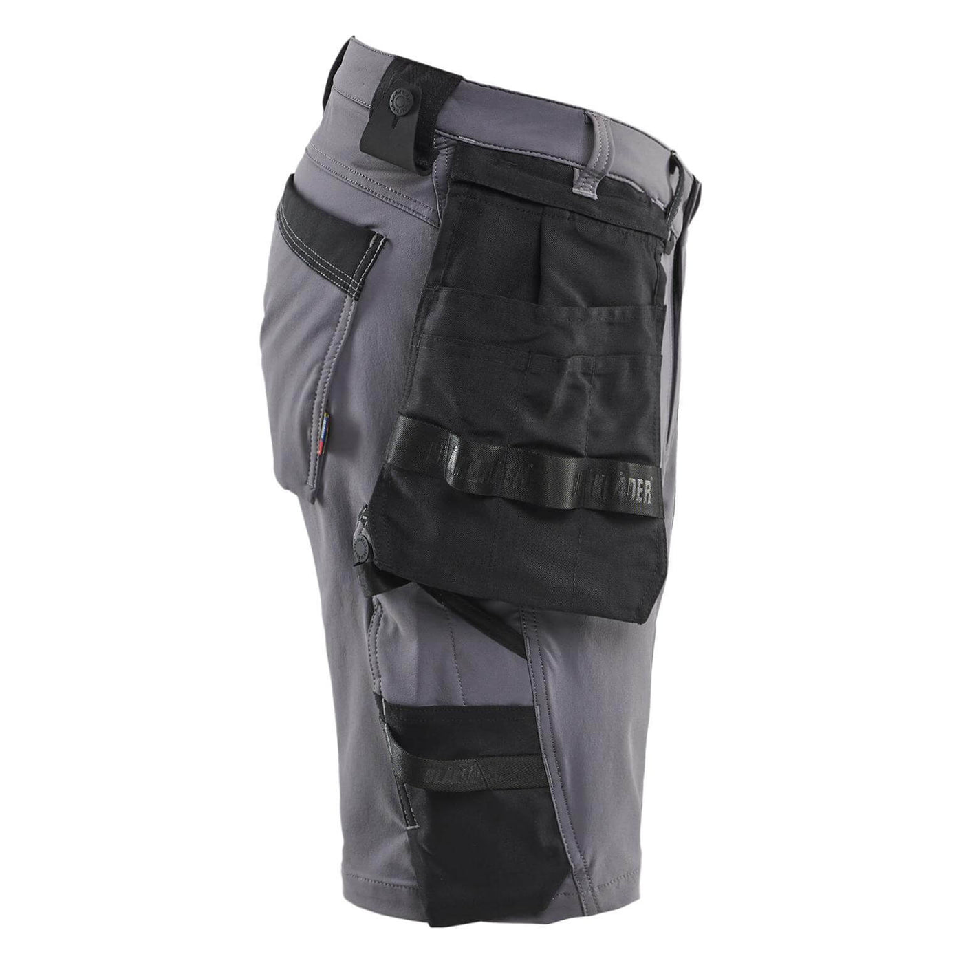 Blaklader 17021645 Craftsman Shorts 4-Way Stretch Mid Grey/Black Right #colour_mid-grey-black