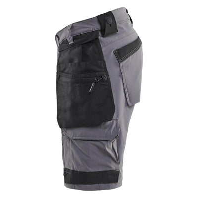 Blaklader 17021645 Craftsman Shorts 4-Way Stretch Mid Grey/Black Left #colour_mid-grey-black
