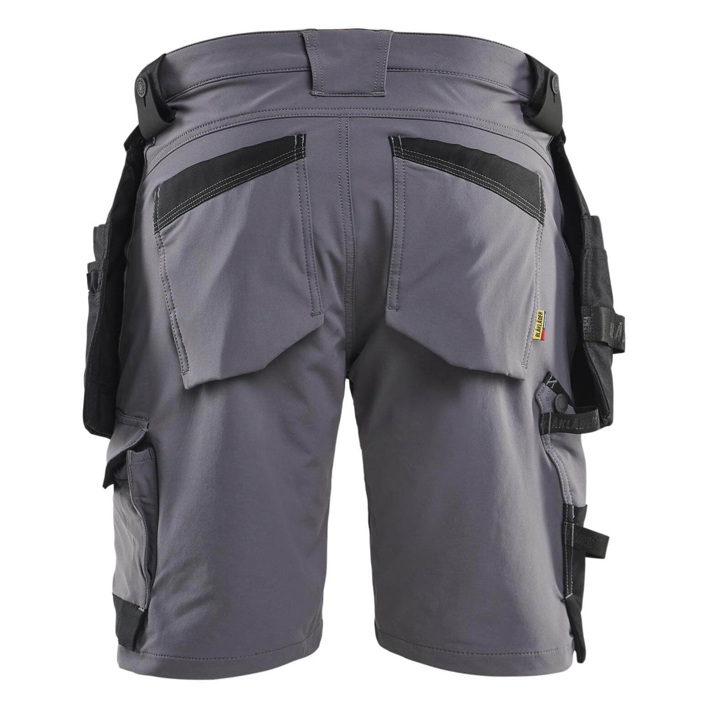 Blaklader 17021645 Craftsman Shorts 4-Way Stretch Mid Grey/Black Rear #colour_mid-grey-black