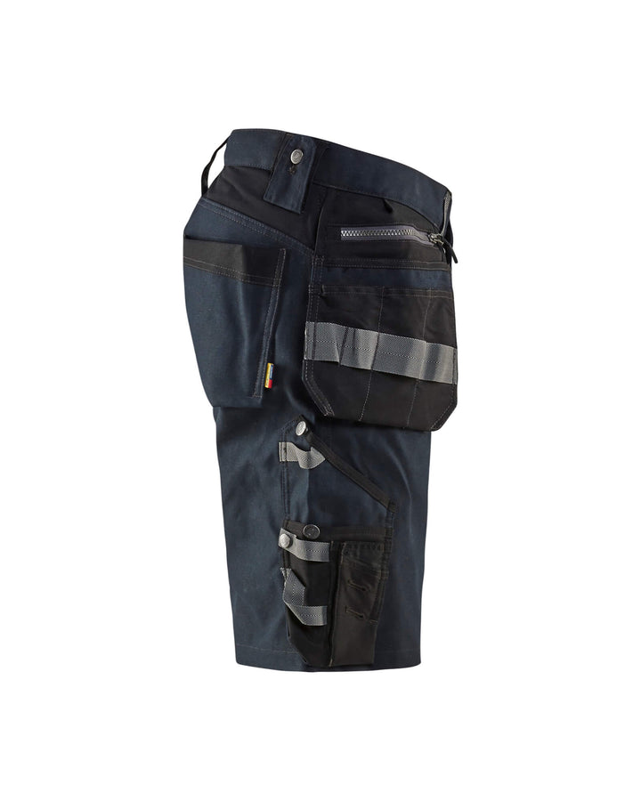 Blaklader 15981343 Craftsman Shorts Stretch Dark Navy Blue/Black Right #colour_dark-navy-blue-black