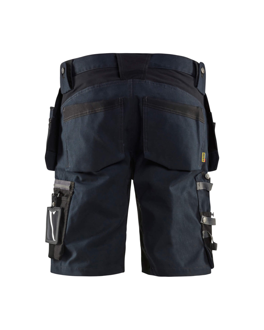 Blaklader 15981343 Craftsman Shorts Stretch Dark Navy Blue/Black Rear #colour_dark-navy-blue-black