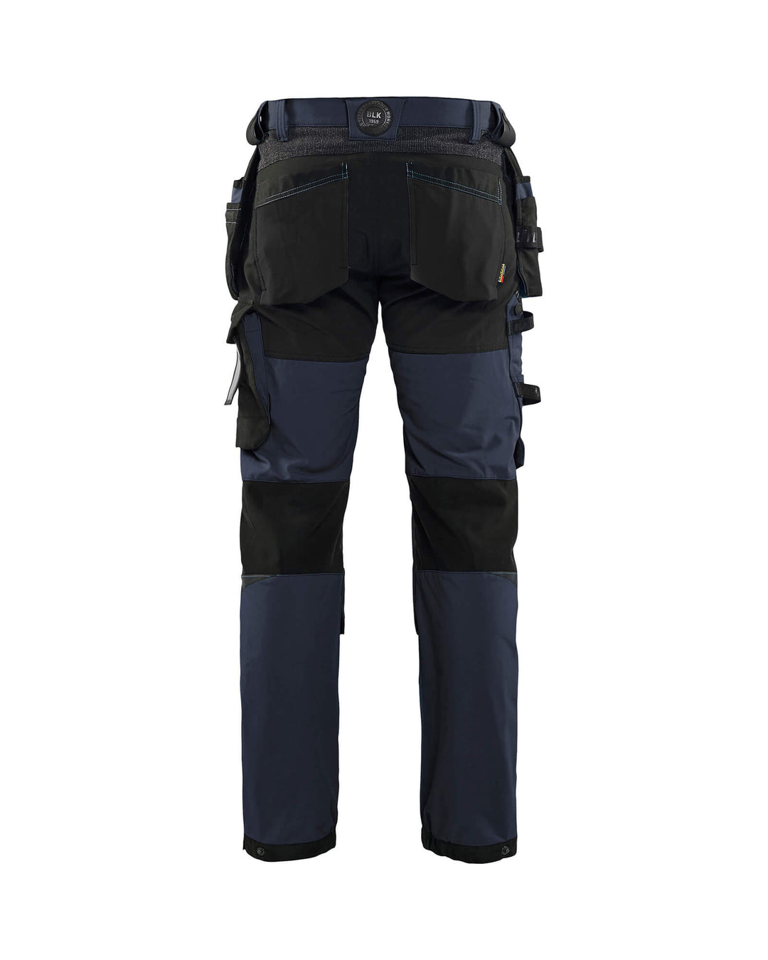 Blaklader 15221645 Craftsman Trousers 4-Way-Stretch Dark Navy Blue/Black Rear #colour_dark-navy-blue-black