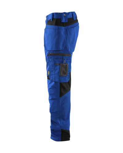 Blaklader 15551860 Craftsman Work Trousers Cornflower Blue/Black Left #colour_cornflower-blue-black