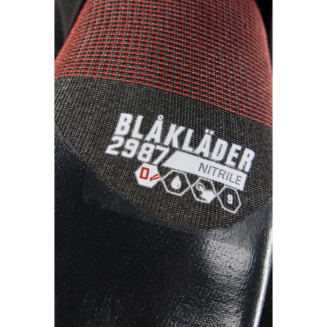 Blaklader 29871421 Cut Protection D Touchscreen Nitrile Coated Gloves Black Detail 2 #colour_black