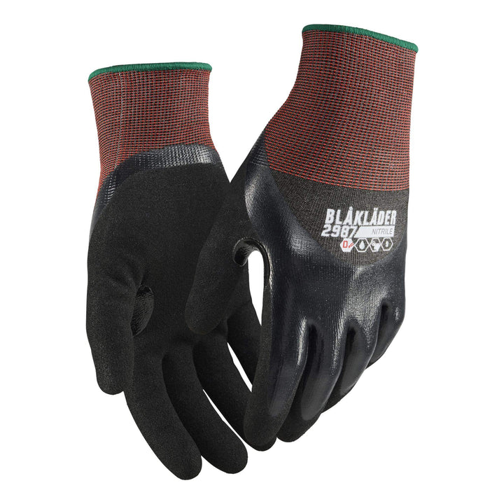 Blaklader 29871421 Cut Protection D Touchscreen Nitrile Coated Gloves Black Main #colour_black
