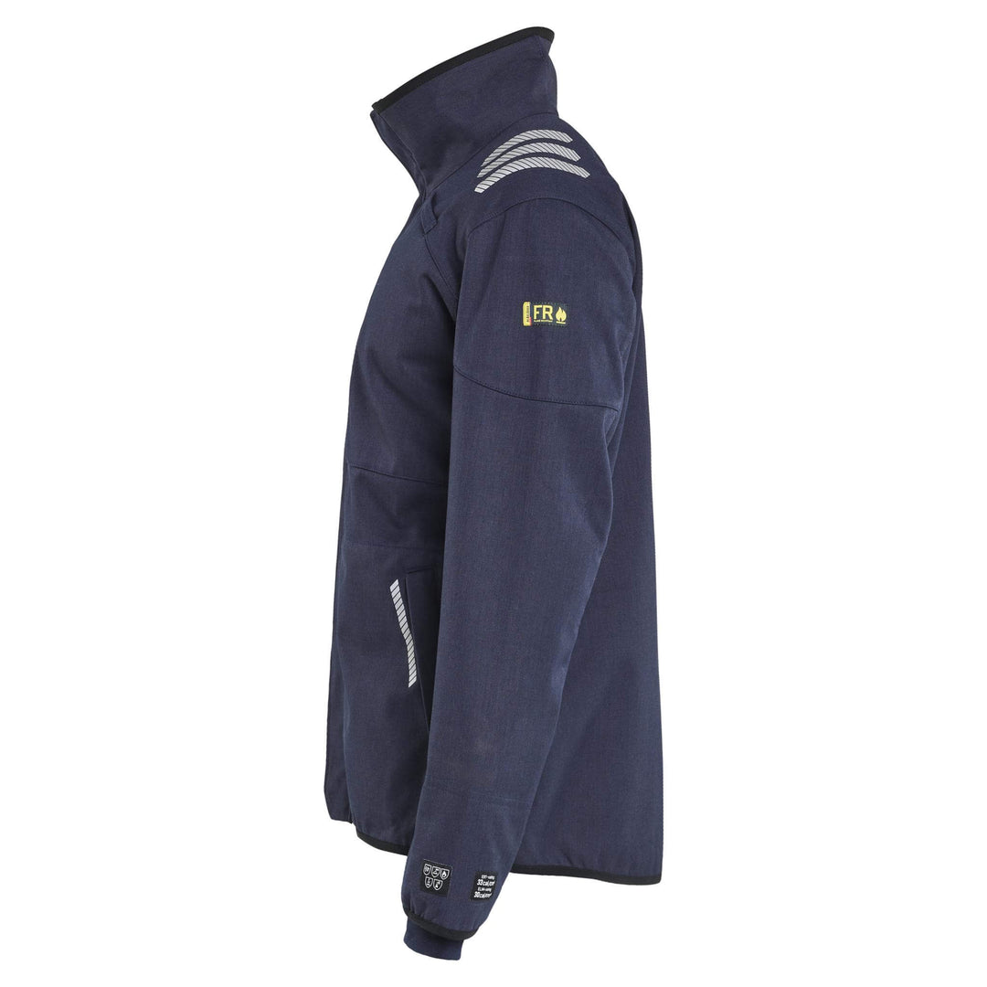 Blaklader 44471560 Flame Resistant Softshell Jacket Navy Blue Left #colour_navy-blue
