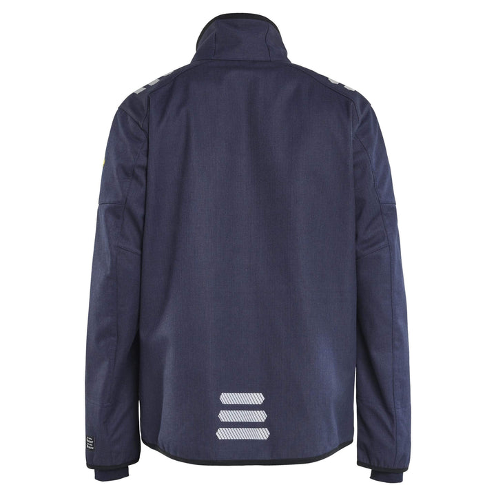 Blaklader 44471560 Flame Resistant Softshell Jacket Navy Blue Rear #colour_navy-blue