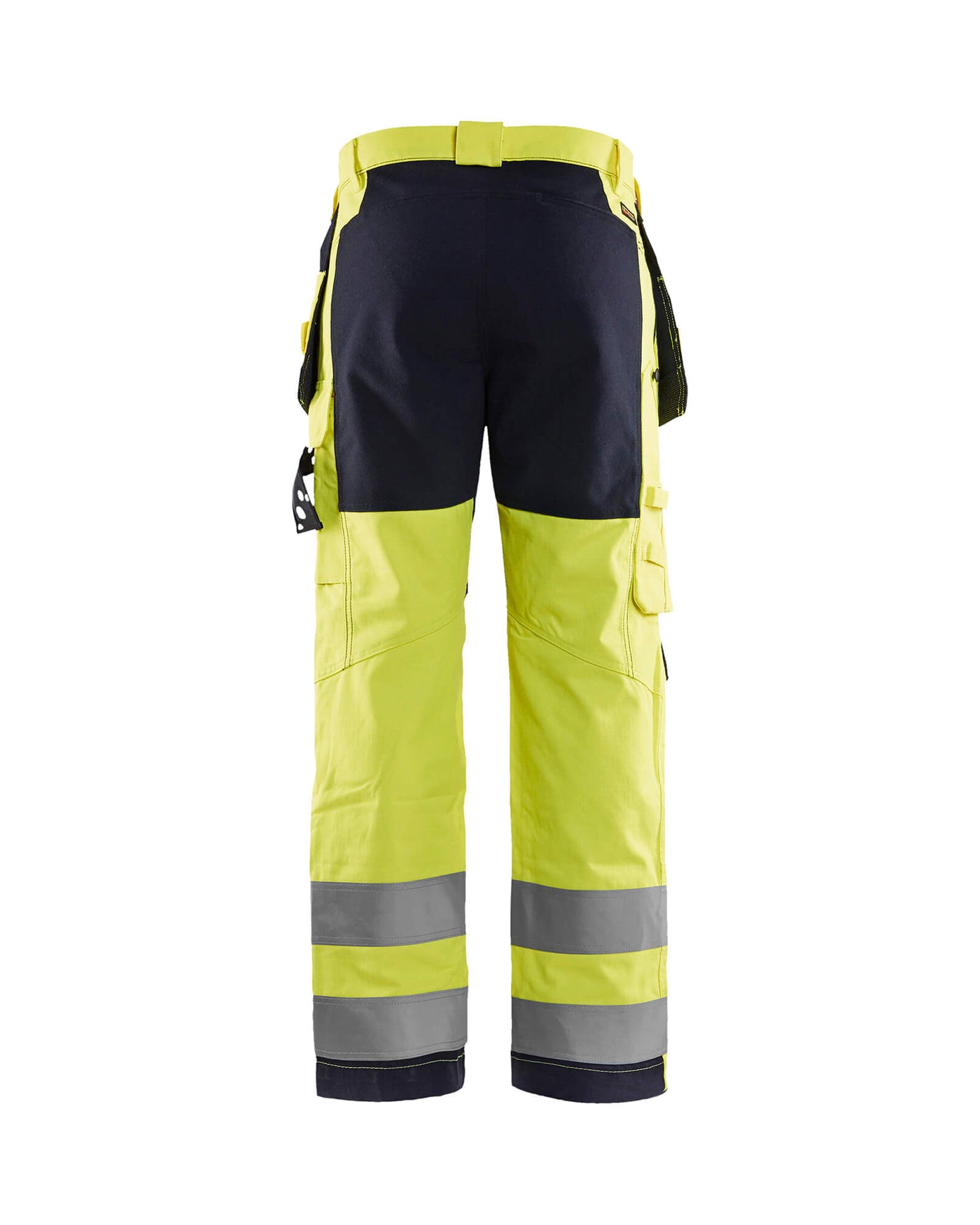 Blaklader 15871512 Flame-Retardant Stretch Trousers Yellow/Navy Blue Rear #colour_yellow-navy-blue