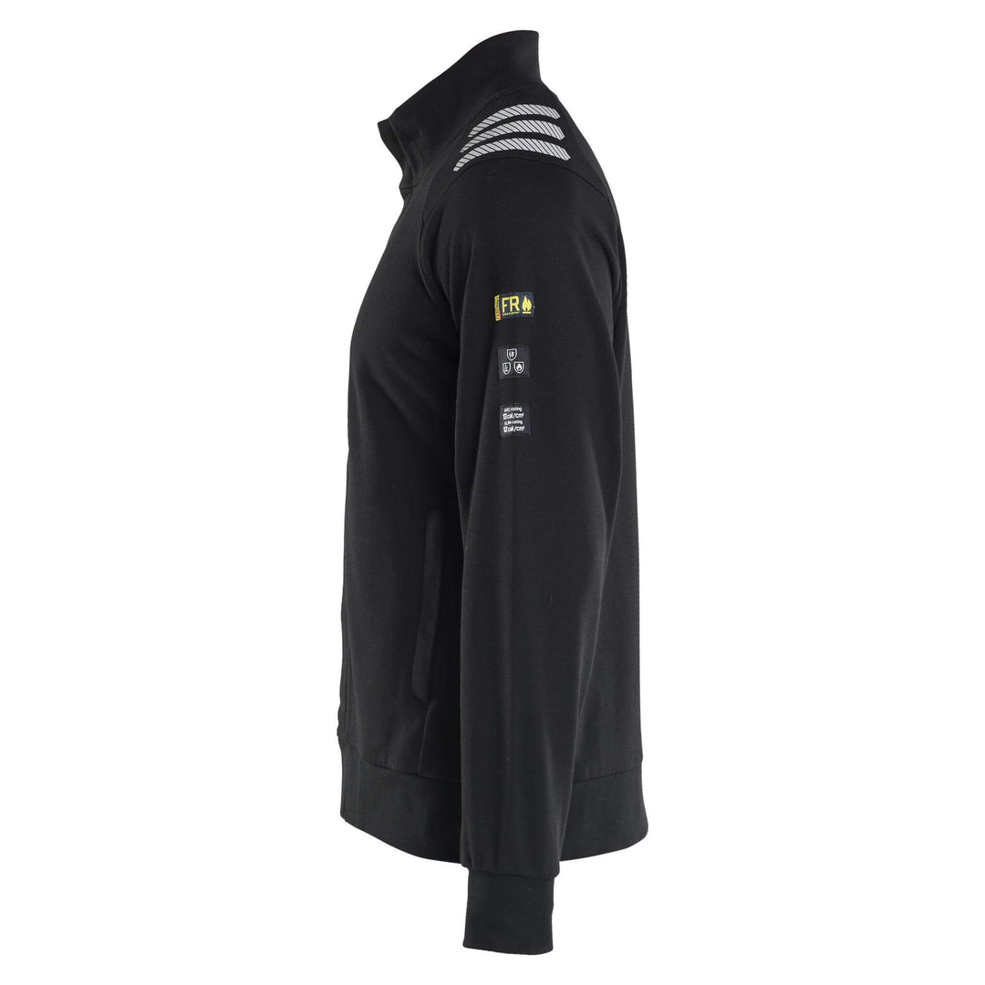 Blaklader 34531762 Flame resistant Zip Sweatshirt Black Left #colour_black