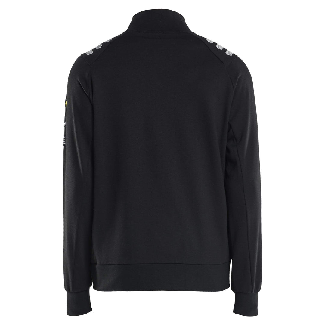 Blaklader 34531762 Flame resistant Zip Sweatshirt Black Rear #colour_black