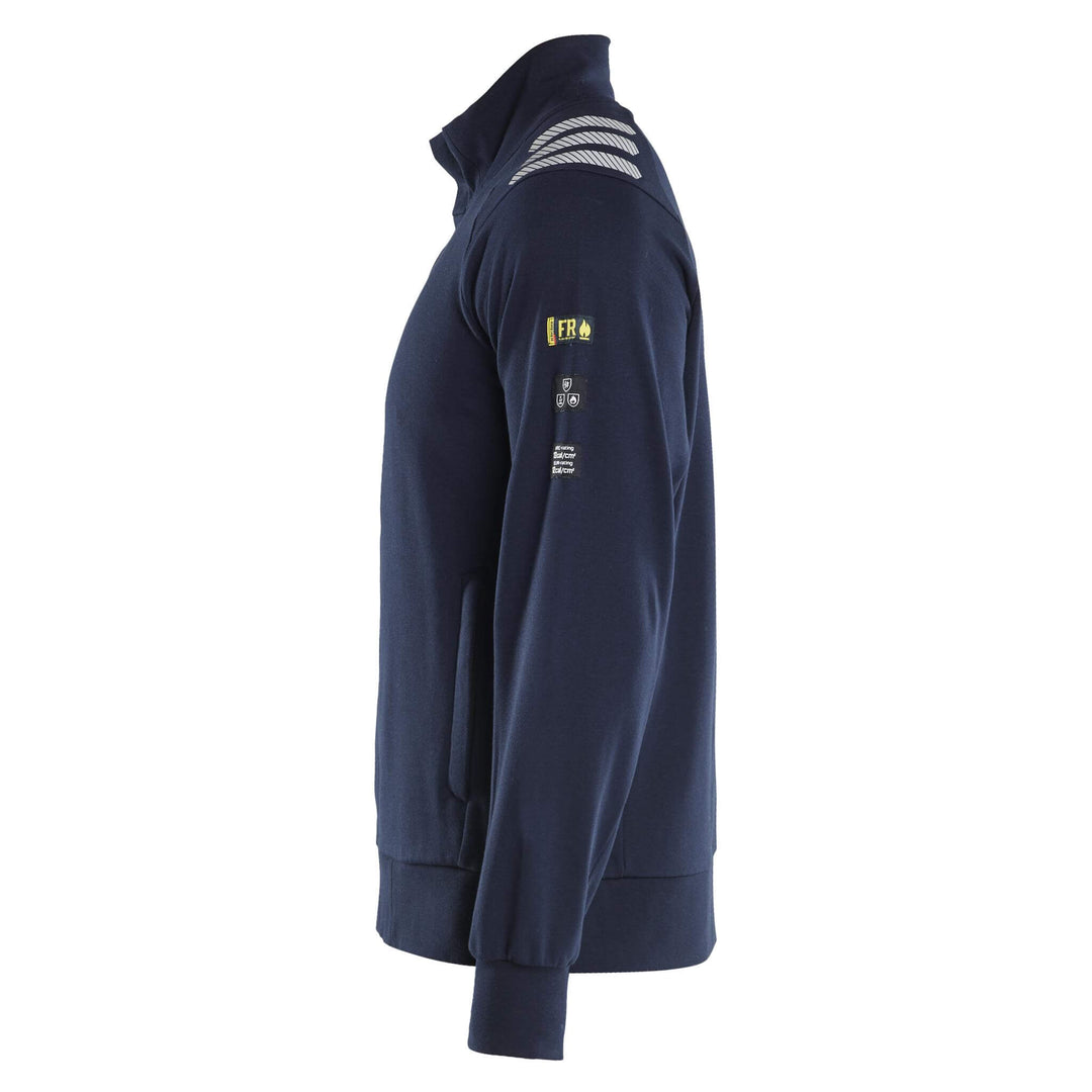 Blaklader 34531762 Flame resistant Zip Sweatshirt Navy Blue Left #colour_navy-blue
