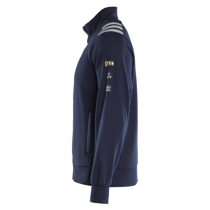 Blaklader 34531762 Flame resistant Zip Sweatshirt Navy Blue Left #colour_navy-blue