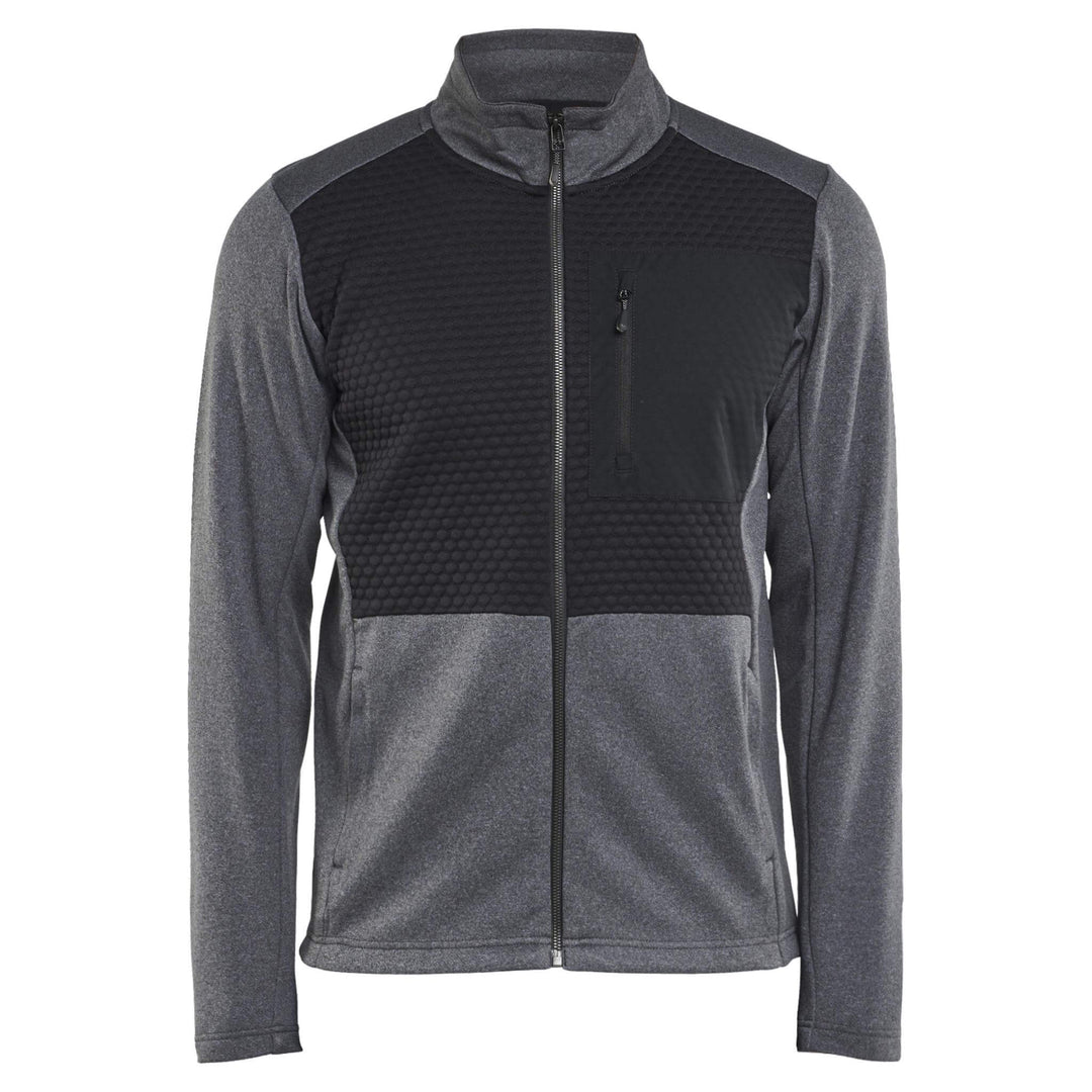 Blaklader 35482533 Full Zip Sweatshirt Black Melange Main #colour_black-melange