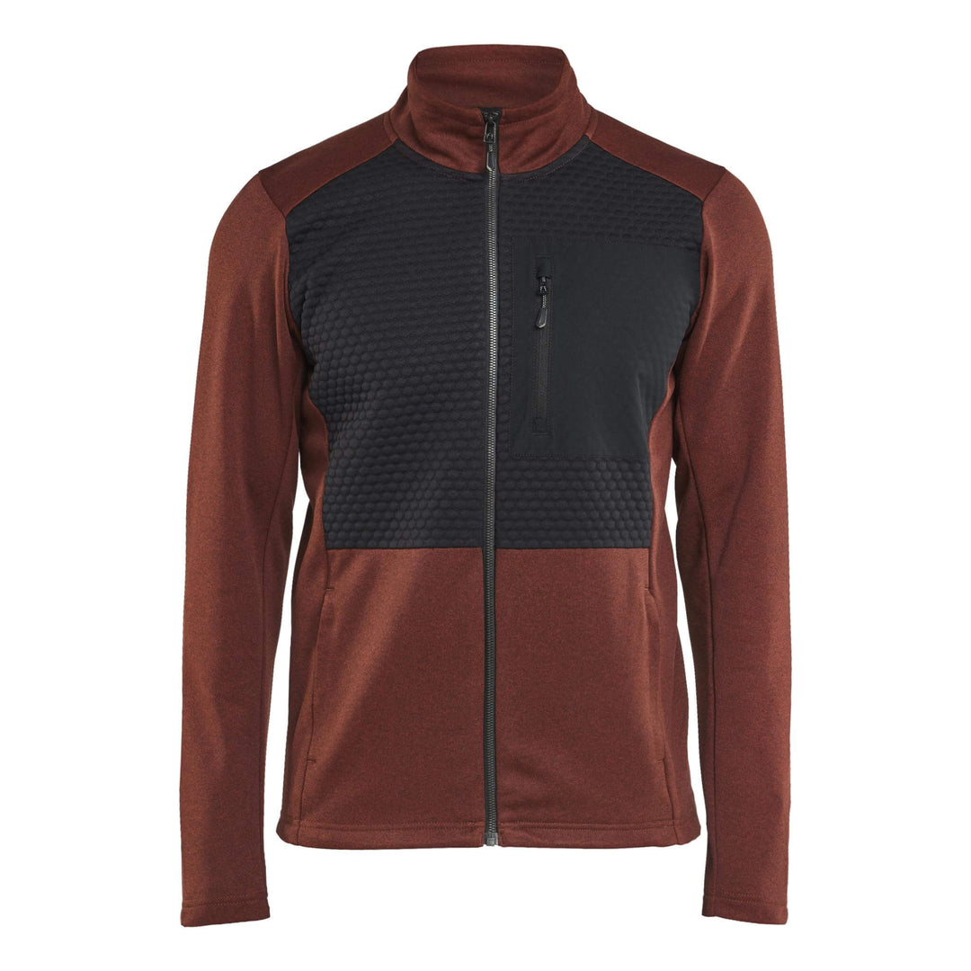 Blaklader 35482533 Full Zip Sweatshirt Burned Red/Black Main #colour_burned-red-black