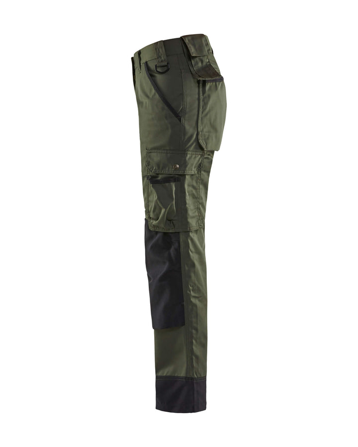 Blaklader 71541835 Garden Trousers Green Army Green/Black Left #colour_army-green-black