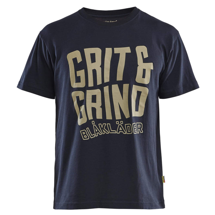 Blaklader 94211042 Grit And Grind Cotton T-Shirt Dark Navy Blue Main #colour_dark-navy-blue