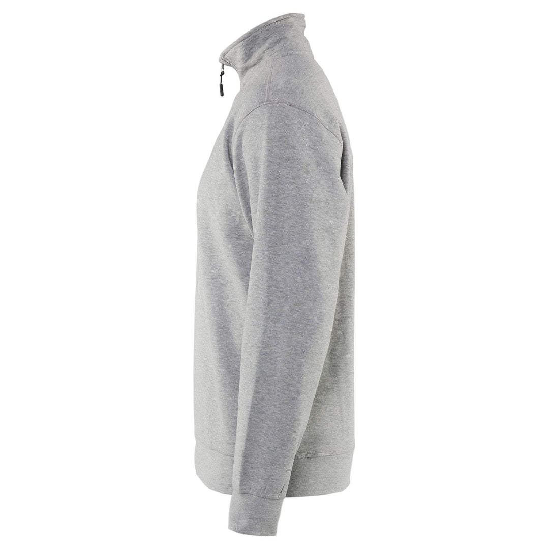 Blaklader 33651157 Half Zip College Jersey Sweatshirt Grey Melange Left #colour_grey-melange