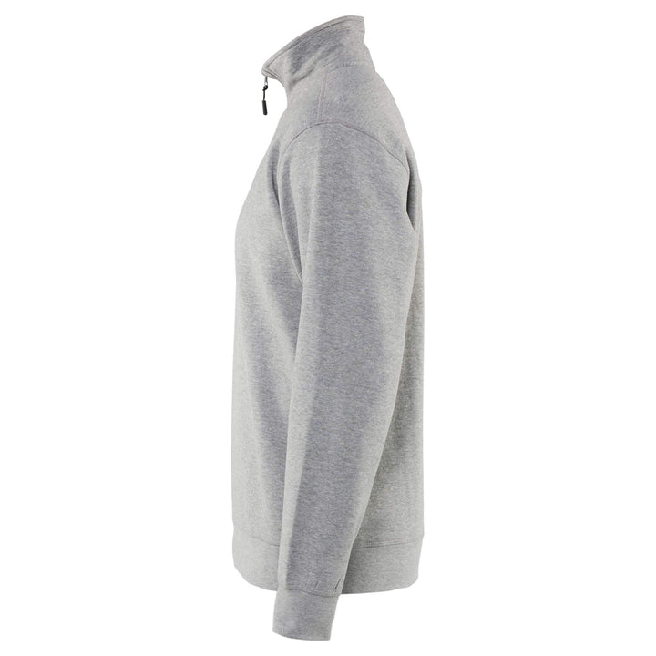 Blaklader 33651157 Half Zip College Jersey Sweatshirt Grey Melange Left #colour_grey-melange