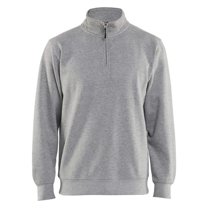 Blaklader 33651157 Half Zip College Jersey Sweatshirt Grey Melange Main #colour_grey-melange