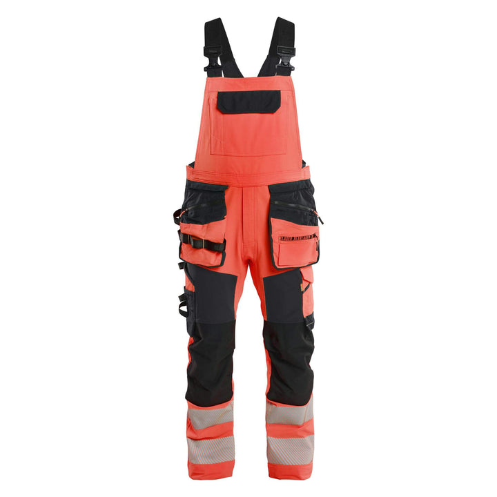 Blaklader 26261648 Hi-Vis 4-Way-Stretch Bib Overalls Red/Black Main #colour_red-black