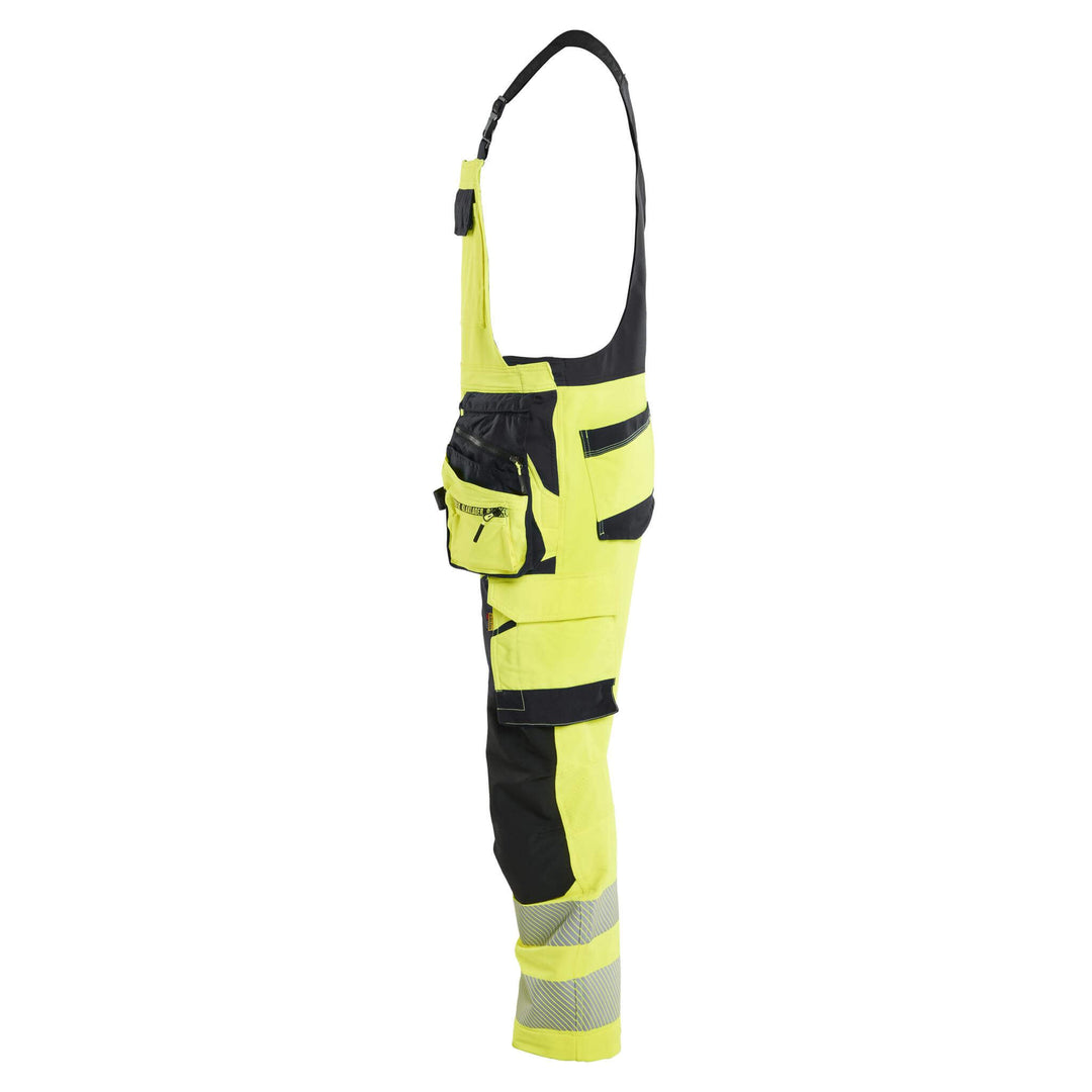 Blaklader 26261648 Hi-Vis 4-Way-Stretch Bib Overalls Yellow/Black Left #colour_yellow-black