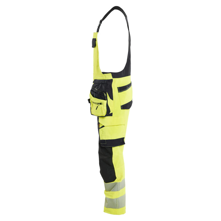 Blaklader 26261648 Hi-Vis 4-Way-Stretch Bib Overalls Yellow/Black Left #colour_yellow-black