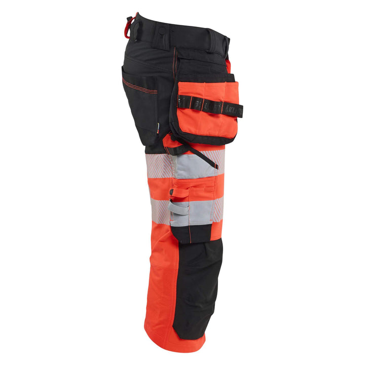 Blaklader 11231648 Hi-Vis 4-Way Stretch Cordura Knee Pad Pirate Trousers Red/Black Right #colour_red-black