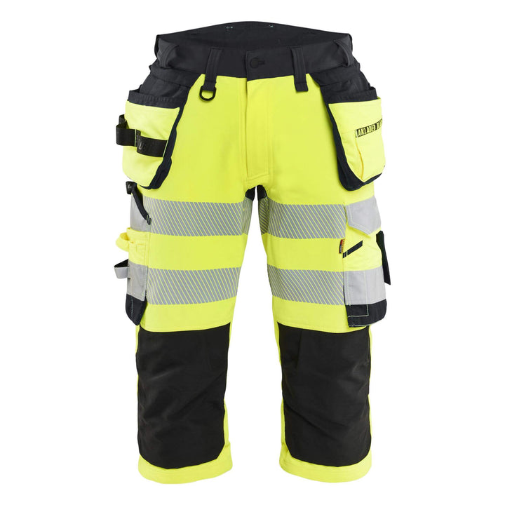 Blaklader 11231648 Hi-Vis 4-Way Stretch Cordura Knee Pad Pirate Trousers Yellow/Black Main #colour_yellow-black