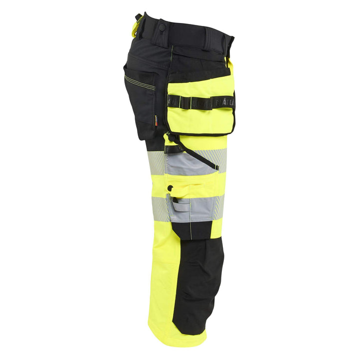 Blaklader 11231648 Hi-Vis 4-Way Stretch Cordura Knee Pad Pirate Trousers Yellow/Black Right #colour_yellow-black