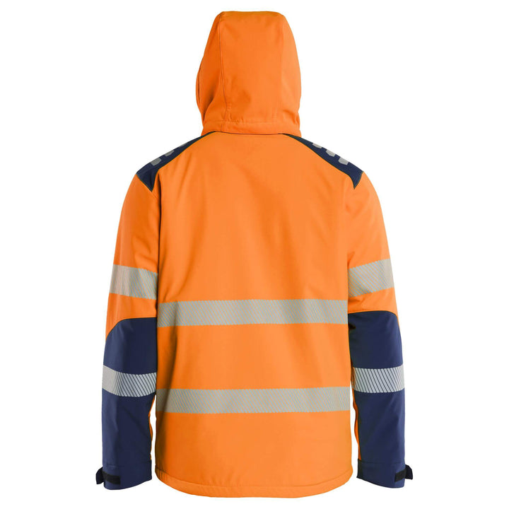 Blaklader 44002513 Hi-Vis Lightweight Lined Waterproof Winter Softshell Jacket Orange/Navy Blue Additional 1 #colour_orange-navy-blue
