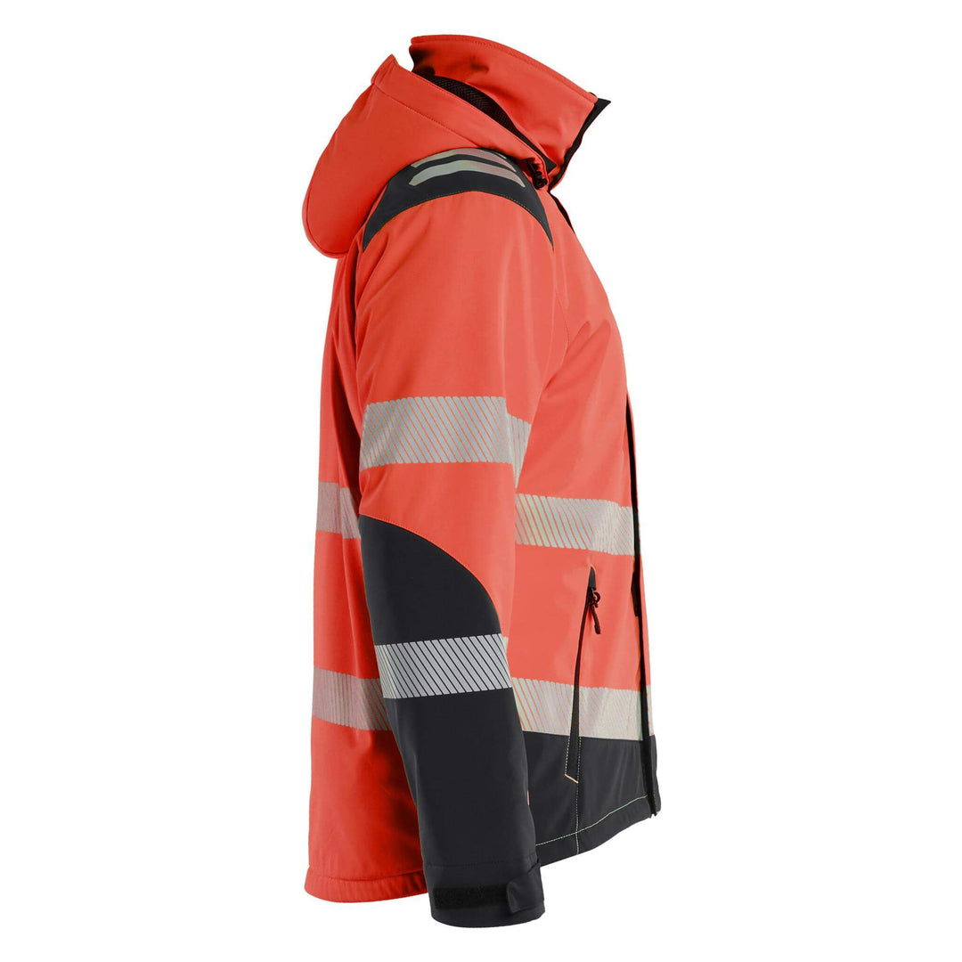Blaklader 44002513 Hi-Vis Lightweight Lined Waterproof Winter Softshell Jacket Red/Black Right #colour_red-black