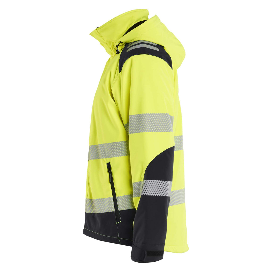 Blaklader 44002513 Hi-Vis Lightweight Lined Waterproof Winter Softshell Jacket Yellow/Black Left #colour_yellow-black