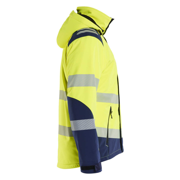 Blaklader 44002513 Hi-Vis Lightweight Lined Waterproof Winter Softshell Jacket Yellow/Navy Blue Right #colour_yellow-navy-blue
