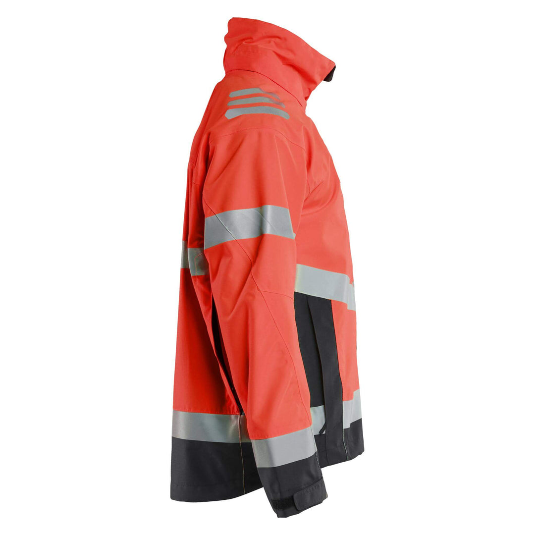 Blaklader 47601977 Hi-Vis Lightweight Waterproof Shell Jacket Red/Black Right #colour_red-black